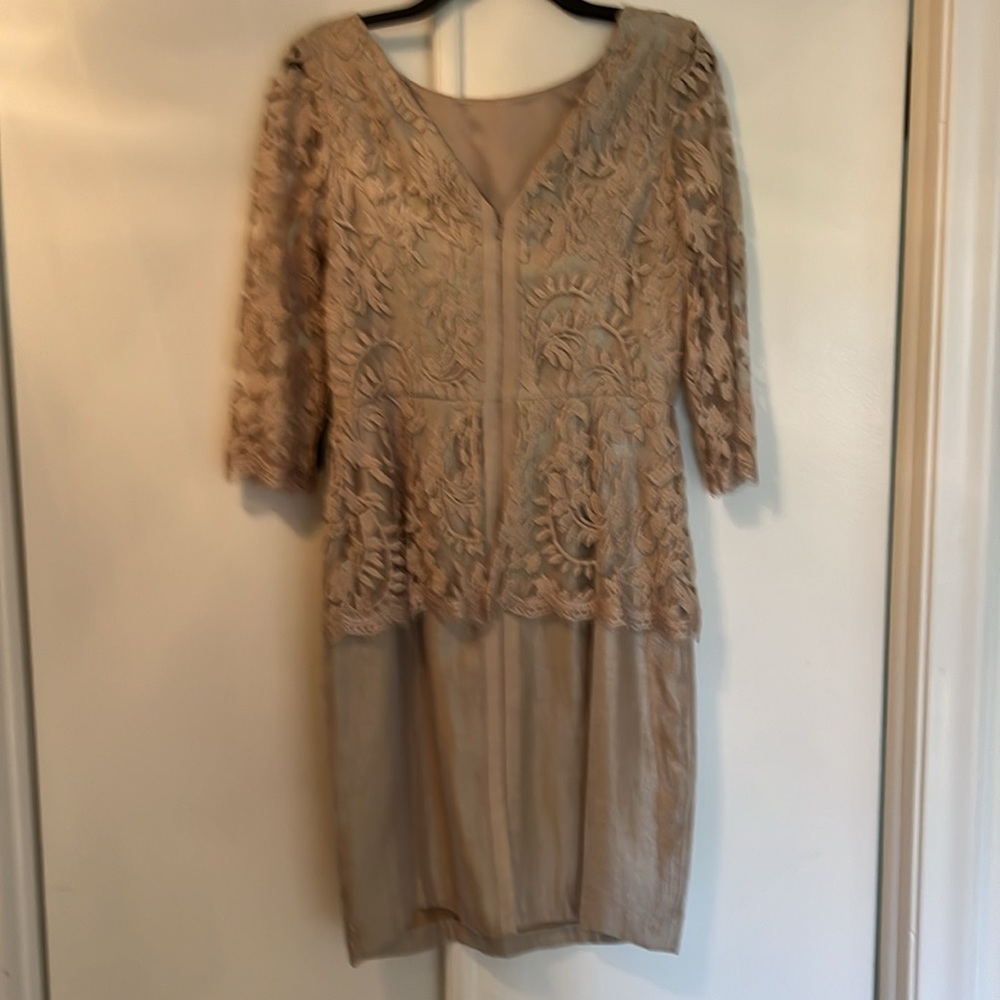 NWT Champagne Color Cocktail Dress by Adrianna Papell Size 8 - Picture 5 of 8